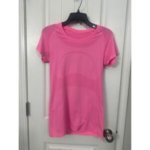 Lululemon Swiftly Tech Short Sleeve Pink Athletic Running Shirt Womens 8